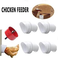 20 餵食器 家禽 飲水杯 端口 PVC 重力餵養雞餵食器 4 個端口和孔鋸自動家禽煮鍋餵食器飲水杯
