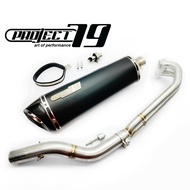 Project79 Exhaust SYM MAXSYM TL500 Ekzos Slip On Tabung Long Muffler Stainless Steel Project 79 Silv
