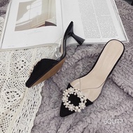 HIGH HEEL SLIPPERS MIXED IN ROUND JEWELS 7PHAN HEELS Hugging the Feet