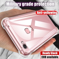 【Crystal Clear】For Vivo V7 Plus V7+ 1716 1850 Y79A Soft Rubber Gel Jelly Case Transparent Military Grade Anti-Scratch Resistant Back Cover Skin