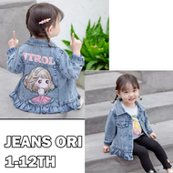 JAKET JEANS ANAK TANGGUNG/JAKET BORDIR ANAK PEREMPUAN BAHAN DENIM TEBAL