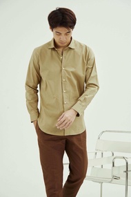 Khaki oversize cotton shirt