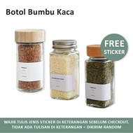 TATARUMA Atome - Aesthetic Transparent Square Glass Powder Seasoning Bottle 120g