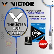 Victor Badminton Racket Thruster KF3 Max Tension 31 lbs (Free String+Grip)