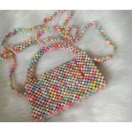 H&H Beaded Hand bag and sling bag Multicolor(L: 6 inches H: 6 inches including handle)