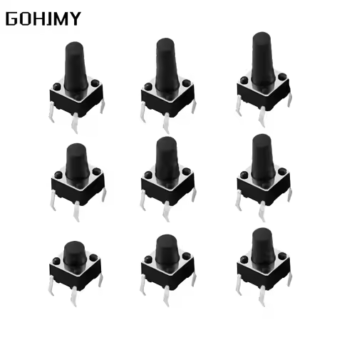 100PCS Button Touch switch 6x6x4.3 6x6x5 6x6x6 6x6x7 6x6x8 button DIP 4pin Light touch switch DIP4 T