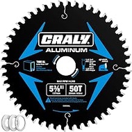 CRALY 5-3/8 Inch 50 Teeth Aluminum and Non-Ferrous Metal Cutting Circular Saw Blade, 20 mm Arbor, Ca