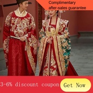 YQ61 Ming Hanfu Wedding Clothes2023New Suit a Chaplet and Official Robes Chinese Wedding Chinese Style High-End Xiuhe Su