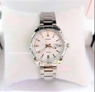 Montres Company 香港註冊公司(33年老店) 卡西歐 CASIO 情侶錶 情侶裝 不鏽鋼錶帶 條字 白金色 MTP1302 MTP1302D MTP-1302 MTP-1302D MTP