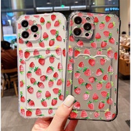 SoftCase ATM ID Card Strawberry pattern Casing For Vivo Y11 2019 Y12 Y12i Y15 Y17 Y12a Y12s Y20 Y20i