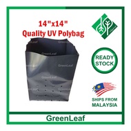 (1KG 14''x14'') Polybag Tebal UV Hitam Polibag Tebal Poly Bag Fertigasi Nursery Plantation Bag Polyb