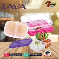 LAVA Lunch Box Food Container 2/3/4 Compartment Air Tight Food Storage / Bekas Makanan  Plastik
