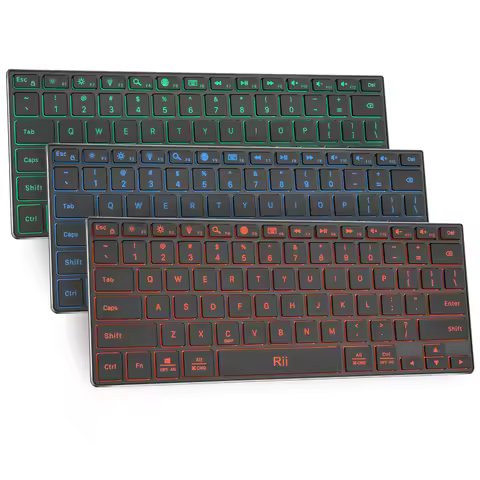 Rii Bluetooth Keyboard X9,Wireless Keyboard with RGB Backlit, Case for iPad, iPad Pro, iPad Mini, iP