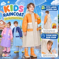 Children's Cartoon EVA Raincoat with Hood Pockets Kids Thicken Lightweight Rain Coat Waterproof Rain