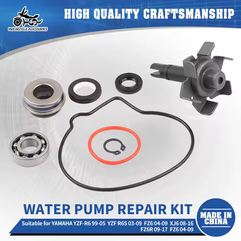 SJ Motorcycle Parts Water Pump Repair Kit For Yamaha YZF-R6 99-05 YZF-R6S 03-09 FZ6 04-09 XJ6 08-16 