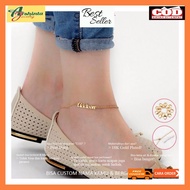 18k gold plated free name anklet