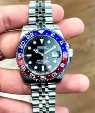 ❮訂製❯Seiko mod   採用精工seiko NH34機械機芯  GMT雙時區顯示  40mm百事圈 藍寶石玻璃  904L精鋼  附送精美錶盒