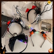 Halloween Luminous Antlers Bat Headband Female Photo cos Dress Up Headwear Pumpkin Bow Headband Head