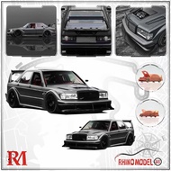 MERCEDES-BENZ W201 190E GUN METAL RHINO MODEL 1/64 DIECAST MODEL