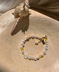 【熱賣】 貝母 雛菊 淡水珍珠手鍊 | Y2K 千禧風 文青