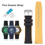 Watch Band for Swatch X Blancpain Fifty Fathoms Five Oceans Rubber Silicone Quick Release Strap Sout