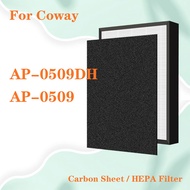 For Coway Air Purifier AP-0509DH AP-0509 Series AP0509DH Replacement HEPA Filter and Activated Carbon Sheet Filter
