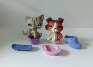 2pcs/lot pet shop Cat dog LPS#468#1542w/accessories Littlest Pet Shop toy
