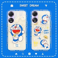 Phone Case OPPO A78 5G Latest 2023 Cute Cartoon Doraemon Pattern Transparent Silicone Soft Casing OP