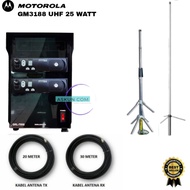 REPEATER MOTOROLA GM3188 UHF MURAH LENGKAP KABEL & ANTENA