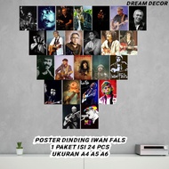 1 Paket Isi 24 PCS Poster Dinding Iwan Fals [DD76] Bisa Buat Ukuran A4 A5 A6 Dekorasi Kamar Poster O
