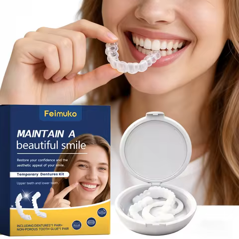 Snap On Dentures Smile Veneers Instant Smile Temporary Teeth Missing Teeth Cover Adjustable Perfect 