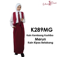 [Wrinkle-Free] FALCON Koshibo Kain Susun Belakang Maroon // Kain Kipas Belakang // Kain Kembang [UK2