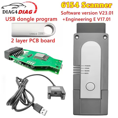 New V1.9.4.2 6154 Scanner V23.01 & Engineering E V17.01 OBD2 Car Diagnostic Tool Online support 6154