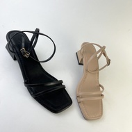 Giày Cao Gót Sandal Đi Học Mặc Áo Dài Váy Quai Mảnh Gót Đế Vuông Nữ Cao 3cm 3p Hishoo Mũi Vuông VNXK