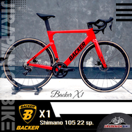 จักรยานเสือหมอบ Backer รุ่น X1 (2023) (FULL Carbon ซ่อนสาย, Shimano105 22sp., หนัก 8.6 ก.ก.)