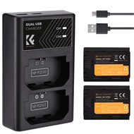 K&F Concept NP-FZ100 Battery Charger Set for Sony Alpha A7 III, A7R III (A7R3), A9, a6600, a7R IV