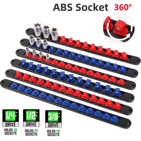 1PCS 360° Swivel ABS Socket Organizer 1/4Inch 3/8Inch 1/2Inch Premium Quality Socket Clip Rail Holde