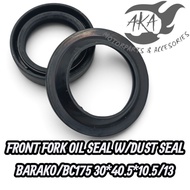 AKA MOTORPARTS FRONT FORK OIL SEAL W/DUST SEAL BARAKO/BC175 30*40.5*10.5/13 FOR MOTORCYCLE