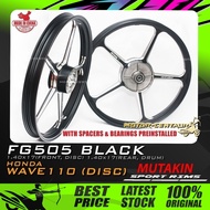 RIM MUTAKIN SPORT RIMS W/BEARINGS CNC FG505 1.40X17 (DISC,F) 1.40X17(DRUM,R) FOR HONDA WAVE110, DASH