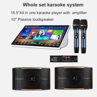 Whole set karaoke system.18.5'' Capacitance All in one  touch screen PLAYER Integrated with mixing amplifier and microphone+10'' High grade passive loudspeaker
