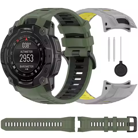 Soft Silicone Strap for Garmin Instinct 3 45mm 50mm Original Two-color Bracelet Wristband for Garmin