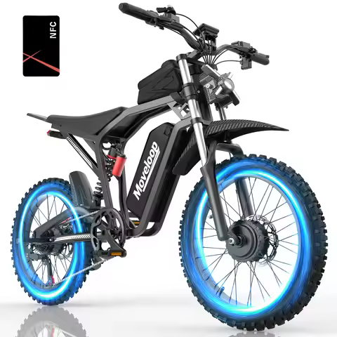 Moveloop T1 Ultra Electric Bike 3000W 48V/20AH Battery 40-80 Miles 35 MPH 17-Inch Off-Road Tires Adu