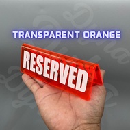 Acrylic Reserved Table Sign 6x2" 6x3" | 3mm Transparent Fluorescent Neon | Customizable
