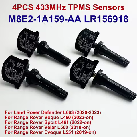 4PCS 433MHz TPMS Tire Pressure Sensor OEM M8E2-1A159-AA M8E21A159AA LR156918 For 2020-2023 Land Rove