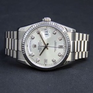 二手手錶 勞力士 #118239 18K白金 #DayDate #President 新裝銀面石字 (36mm)