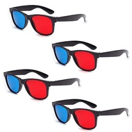 4 Pcs Red and Blue 3D Glasses Universal TV Movie Dimensional Video Frame 3D Glasses DVD Game Glass 3