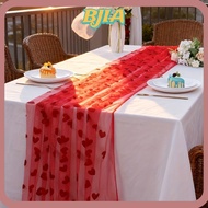 ❁BJA❁ Heart Gauze Table Runner, 2x1.5m Home Decoration Valentine's Day Tablecloth, High Quality Roma