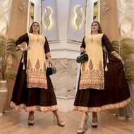 Fisoka Tongue Hindi Women's Dress | Premium Rayon Shirt | Sleeve 7/8 | SIDE STRAP | Umbrella Bottom