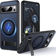 FNDMIL for Google Pixel 8 Pro Case with MagSafe [Adjustable Kickstand][Charge While Standing][Milita