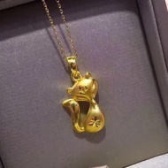 Brass Imitation Gold Jewelry Small Fox Necklace Pendant Titanium Women's Jewelry Vietnam Sand Gold P